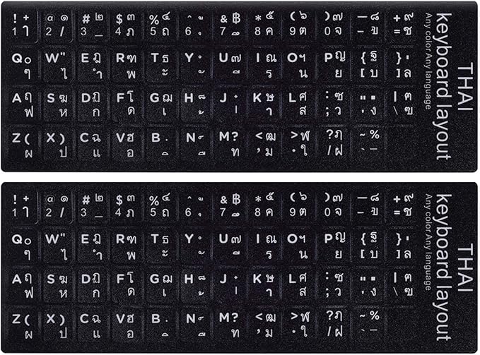 2PCS Thai-English Keyboard Letters Replacement Stickers by CaseBuy