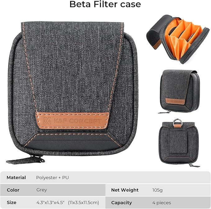K&F CONCEPT 4 in 1 Basic Model Lens Filter Pouch Up to 95mm solar filter Pouch - Image 6