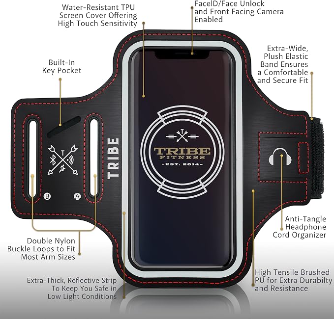 TRIBE Water Resistant Cell Phone Armband Case Running Holder - Image 3