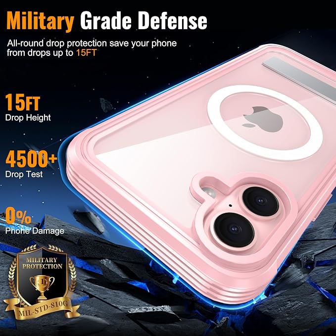 360° Protection Magnetic for iPhone 16 Case Built-in 9H Privacy Screen - Image 5