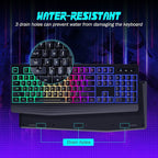Gaming Keyboard, 7-Color Rainbow LED Backlit, 104 Keys Quiet Light Up Keyboard - Image 6