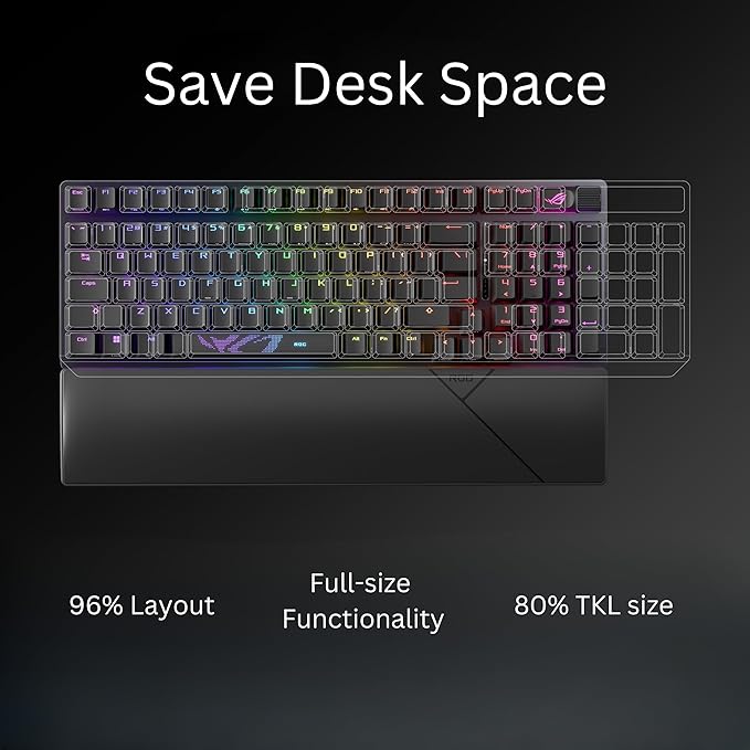ASUS ROG Strix Scope II 96 Wireless Gaming Keyboard, Tri-Mode Connection - Image 2