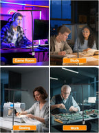 LED Desk Lamps for Home Office, 5 Color+9 Brightness Desk Light, Touch & Remote - Image 5
