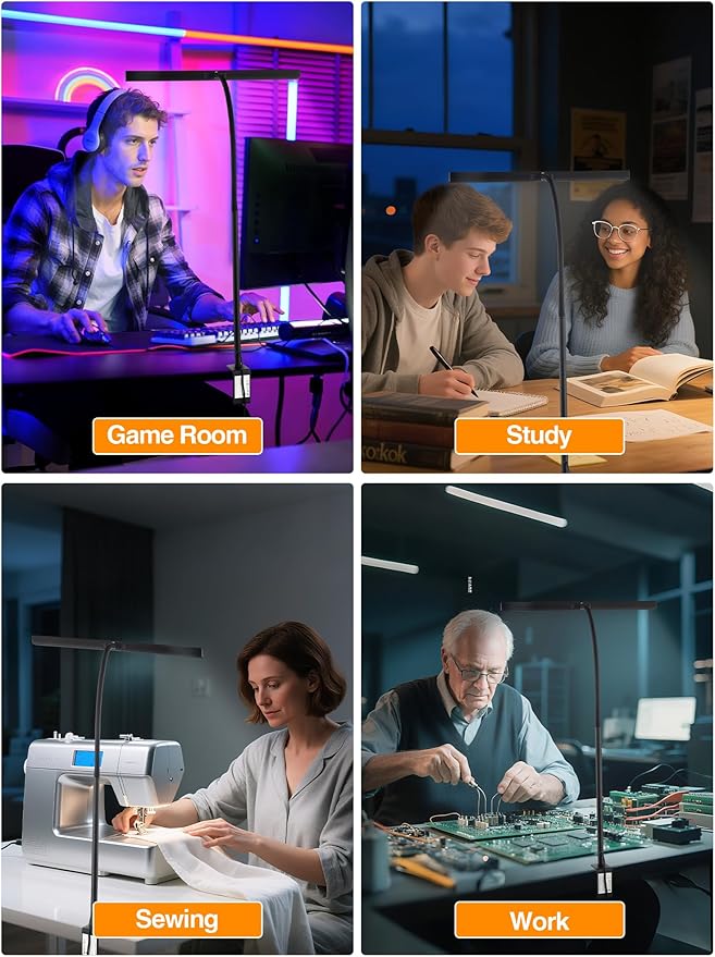LED Desk Lamps for Home Office, 5 Color+9 Brightness Desk Light, Touch & Remote - Image 5