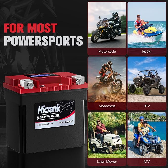YTX14L-BS Lithium 12V 8Ah 480CCA LiFePO4 Motorcycle Battery, Powersports Battery - Image 7