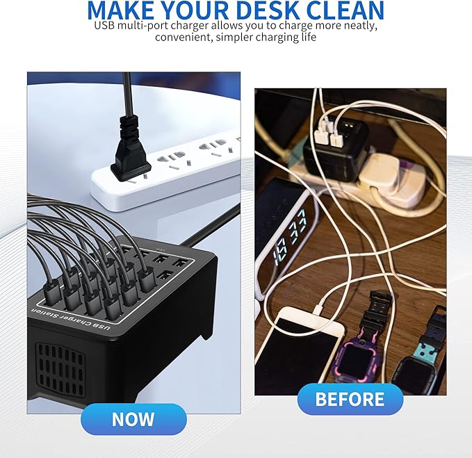 20-Port Desktop USB Charging Station - 100W Multi-Function Smart Charger - Image 5
