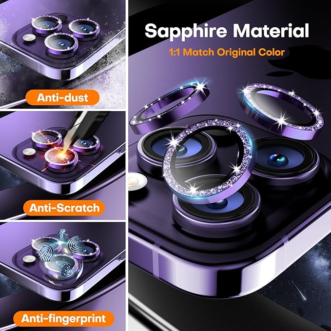 Camera Lens Protector for iPhone 16 Pro Max/16 Pro/15 Pro Max/15 Pro/14 Pro - Image 3