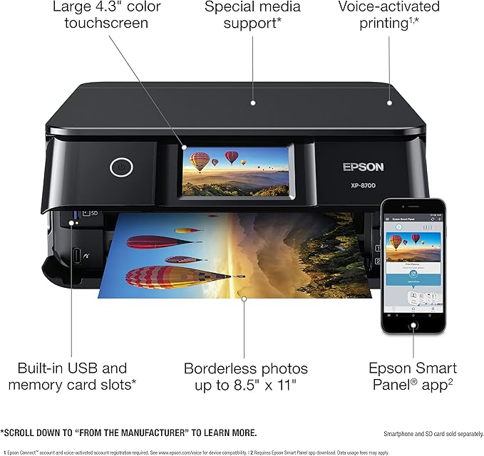 Epson Expression Photo XP-8700 Wireless All-in-One Printer - Image 3