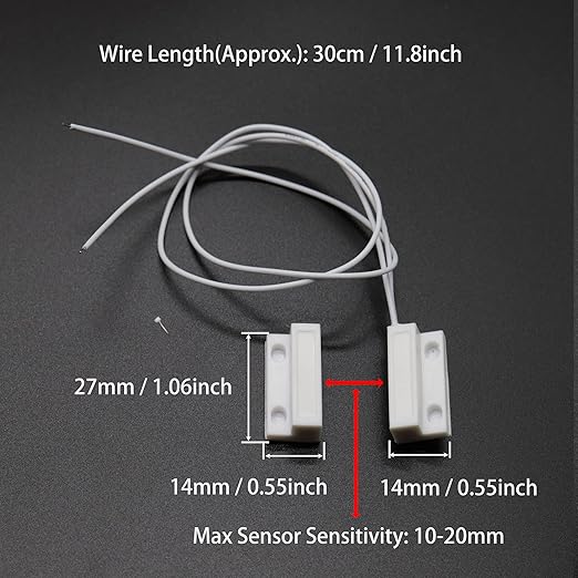 Magnetic Reed Switch NO Surface Mount Wired Door Window Contact Sensor - Image 2