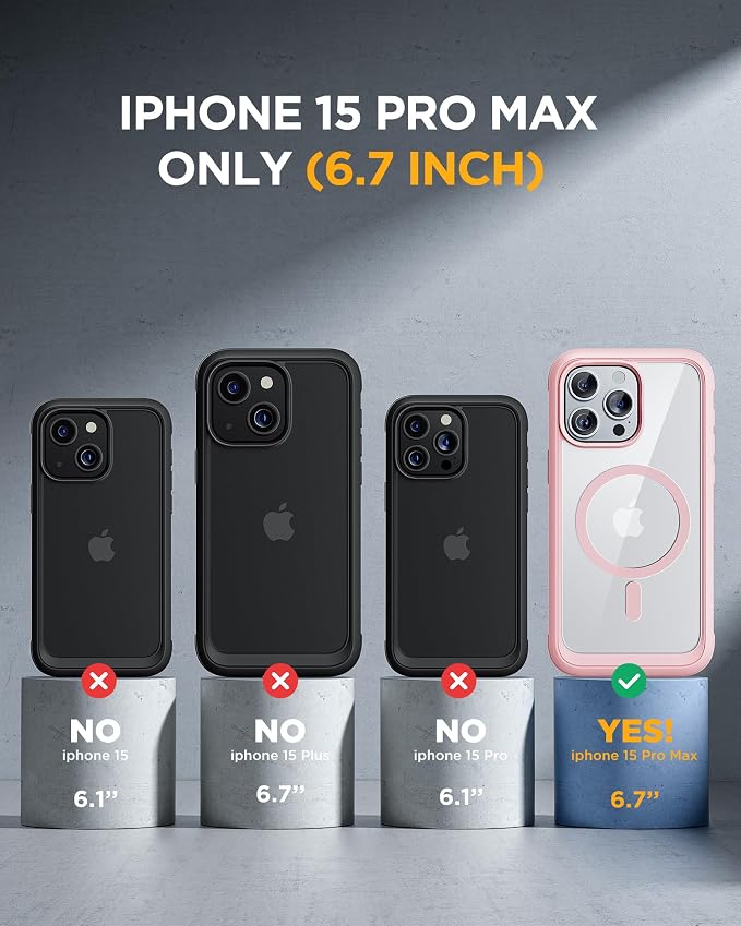 Miracase Magnetic for iPhone 15 Pro Max Case 6.7'' Full-Body Military Drop - Image 7