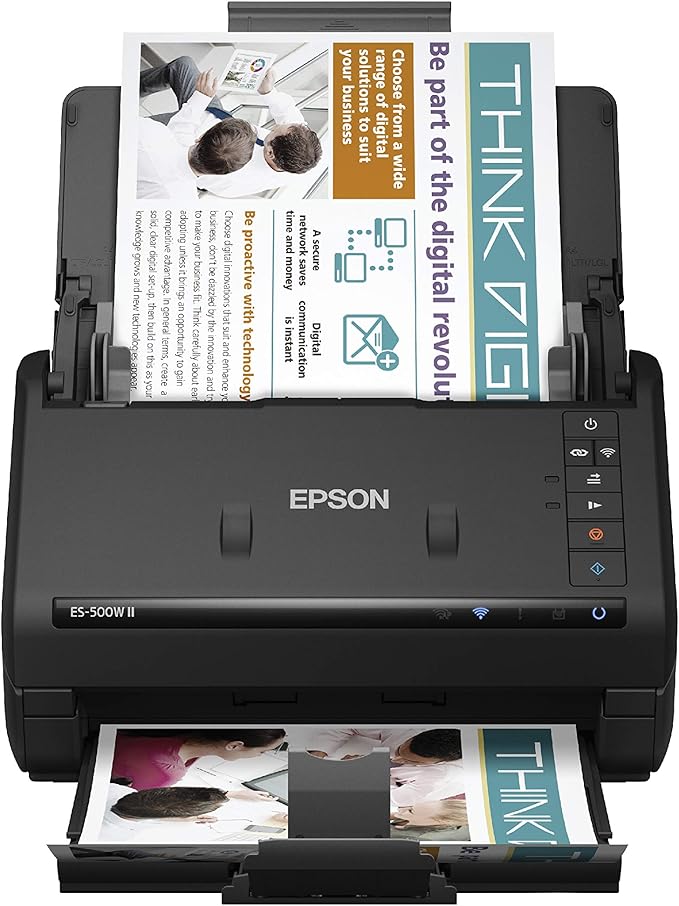 Epson Workforce ES-500W II Wireless Color Duplex Desktop Document Scanner by Amazon+Renewed