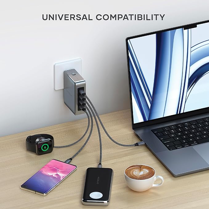 Satechi 145W GaN Travel Charger, 4-Port GaN USB C Charger, 2 USB-C PD 3.1 - Image 5