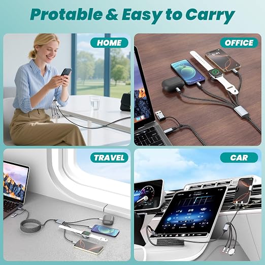 Travel Essentials 4 in 2 Multi Charging Cable - Image 9