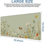 Large Mouse Pad Wildflowers Gaming Desk Pad Computer Keyboard Non-Slip - Image 3