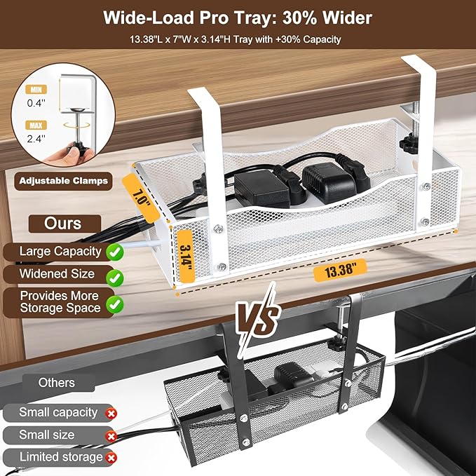Extra Wide Under Desk Cable Management - Image 2