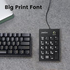 Perixx PPD-202 Wired 19 Keys Slim Numeric Keypad, Big Print Font, Silent - Image 2