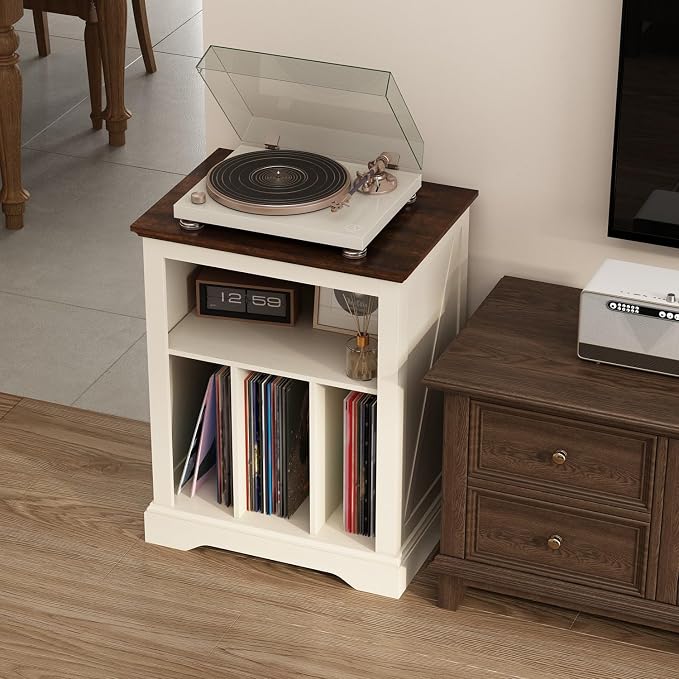 Farmhouse Record Player Stand, 3 Tier End Table, Turntable Stand - Image 4