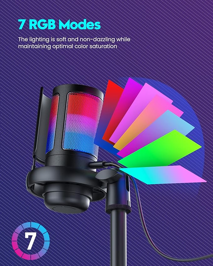 Gaming Microphone for PC: USB Mic for Podcasts Videos & Streaming - Image 4