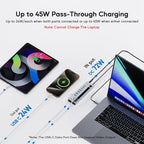 Powered USB C Hub, PULWTOP 9-in-1 USB-Hub suppprt 10Gbps & PD 45W Max Charging - Image 4