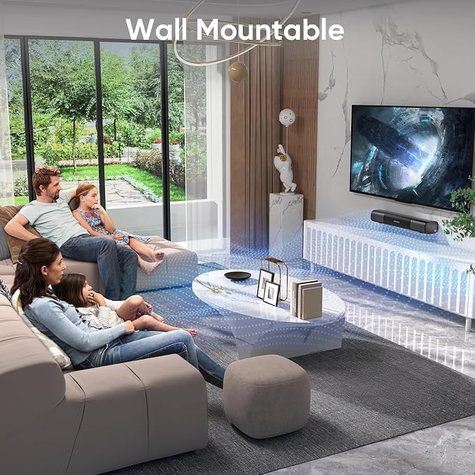 Sound Bar for Smart TV, Bass Boost and Crisp Vocals, Optical/AUX/Wall Mount - Image 5