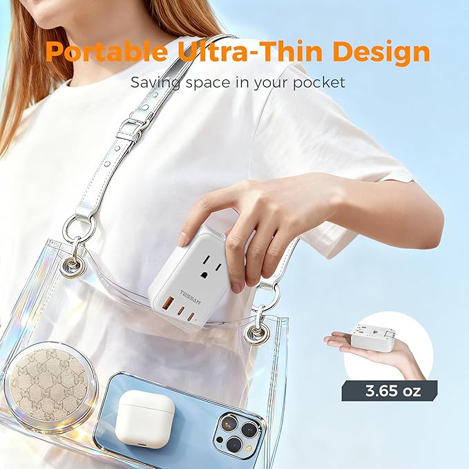 TESSAN Universal Travel Adapter PD 20W, International Power Adapter - Image 7