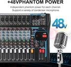 8 Channel Audio Mixer Sound Board Mixer 16 DSP Effect Audio Interfacer w/USB - Image 8