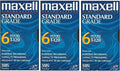 Maxell VHS Blank 3-Pack Standard Grade T-120 6 Hour EP Mode /246m by Maxell