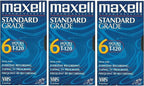 Maxell VHS Blank 3-Pack Standard Grade T-120 6 Hour EP Mode /246m by Maxell