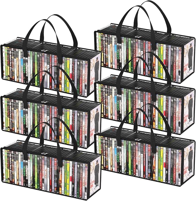 Lifewit DVD Storage Bags, Front Window Zipper Design, Stackable Media Organizer by Lifewit