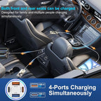 USB C Fast Car Charger, 65W 4-Port Dual USB-C & USB-A Multiport Car Phone - Image 4