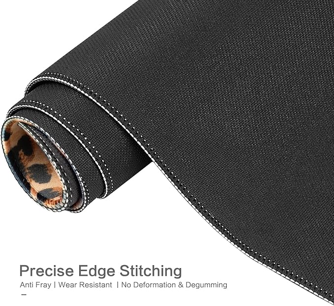 Lokigo Leopard Print Desk Pad, Waterproof Rubber Base Mousepad - Image 6