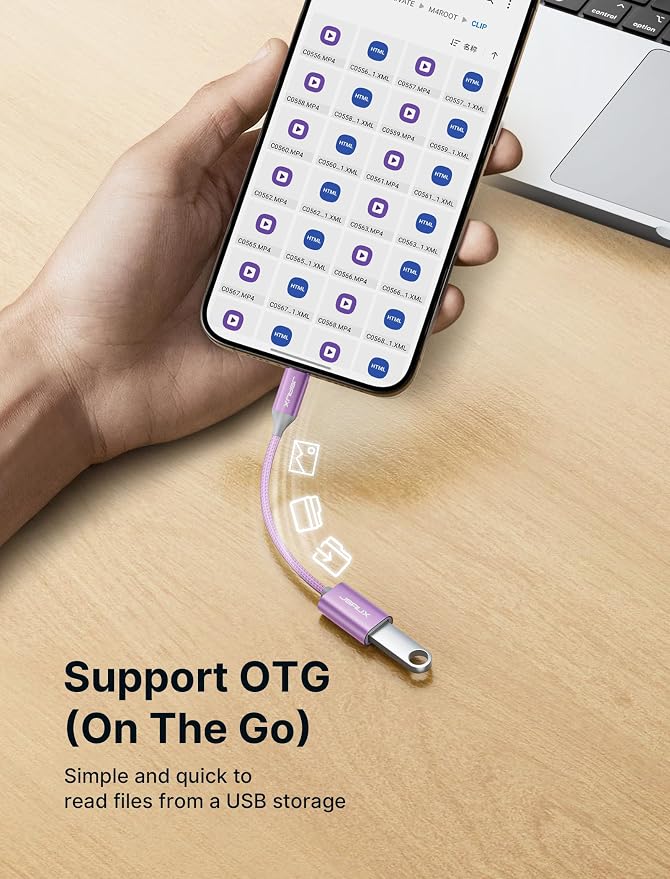 JSAUX USB C to USB 3.0 Adapter, USB C Male to USB Female OTG Cable Adapter - Image 5