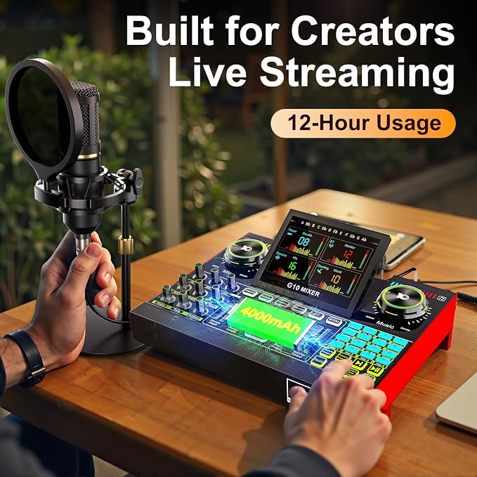 Audio Mixer, Sound Board for Pc/Phone Live Streaming Singing Gaming, Sound - Image 9