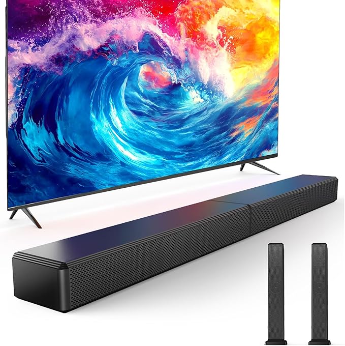 2.2ch 100W Sound Bar for Smart TV, 2-in-1 Detachable Bluetooth 5.3 Speaker by Miroir