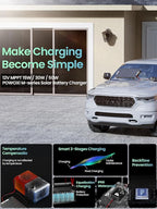 POWOXI 15W Solar Battery Charger: 12V Solar Car Battery Trickle Maintainer - Image 2