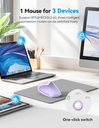 TECKNET Ergonomic Mouse, Rechargeable 2.4G+Bluetooth Vertical Mice 6 DPI - Image 2