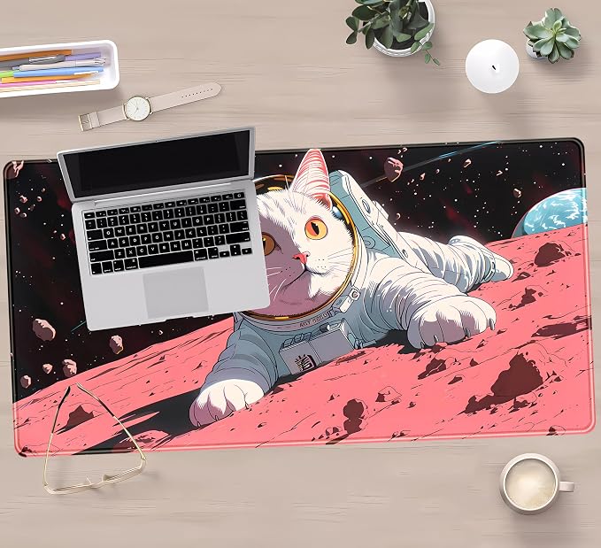 Cat Desk Mat Full Desk Mouse Pad Gaming Mat XXL, Fun Desktop Mats Computer - Image 5
