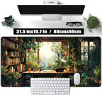 Green Plant Lovers Cute Desk Mat, Kawaii Desk Pad XXL Large Extended Lofi Mouse - Image 2
