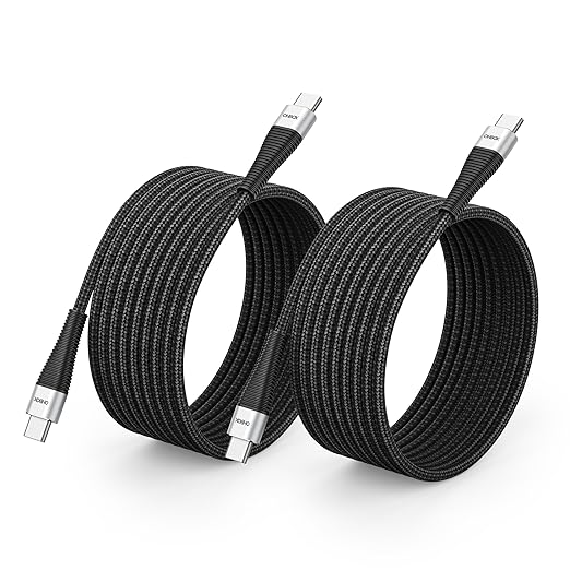 Long USB C to USB C Cable 10FT 2Pack, USB C Charger Cable 100W Fast Charging by OHBOX