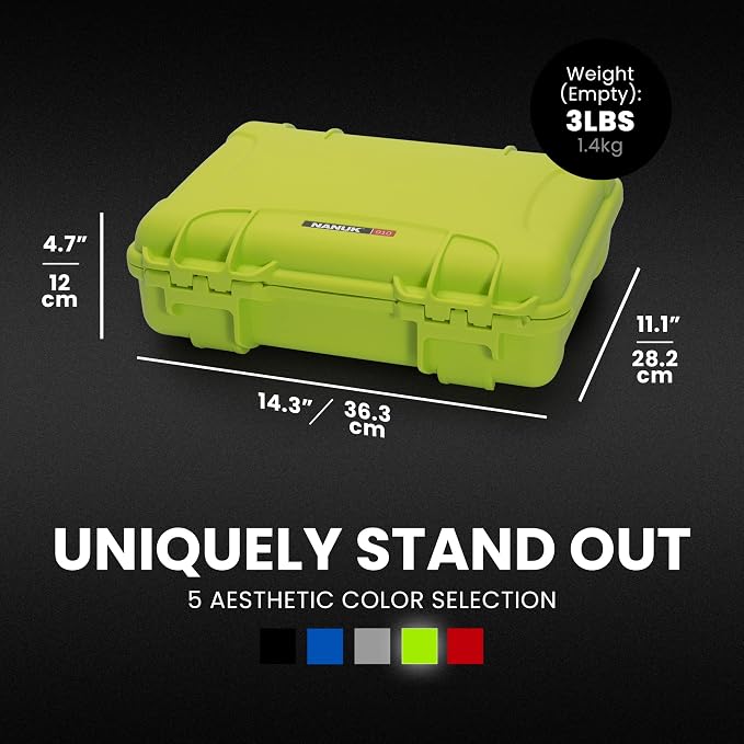 NANUK 910 Hard Case with Customizable Cubed Foam, IP67 Waterproof, Dustproof - Image 5