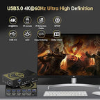 4K@60Hz HDMI KVM Switch USB3.0 4 Computers 1 Monitors HDMI 4 Port KVM Switches - Image 3