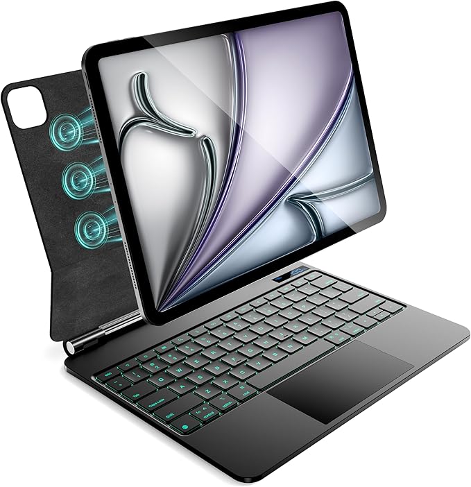 for iPad Air 13 inch case Keyboard M3 2025 & M2 2024, Magic Keyboard by CSZZACME