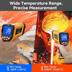 -58°F to 3992°F High-Temp Temperature Gun, Industrial IR Thermometer Gun High - Image 4