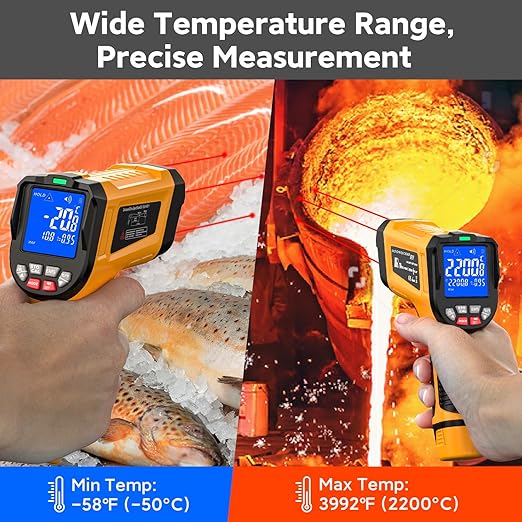 -58°F to 3992°F High-Temp Temperature Gun, Industrial IR Thermometer Gun High - Image 4