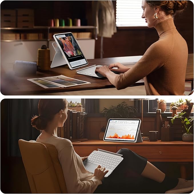 HOU iPad Air 11 Case with Keyboard Detachable Rotatable Magnetic Full - Image 9