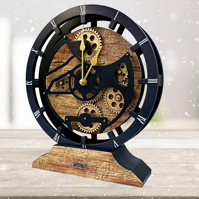 ImprovingLife The Gears Clock Desk Clock 10 inches by THEGEARSCLOCK