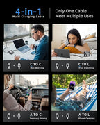 4-in-1 Compatible with USB C to Lightning Cable, 60W High-Speed Charging & Fast - Image 2