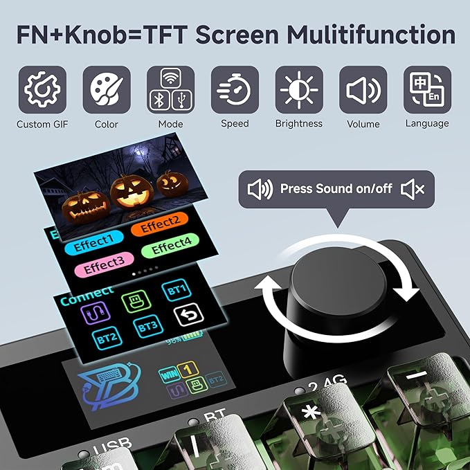 BOYI TD31Pro Gaming Keyboard, Mini Mechanical Numpad, BT5.0/2.4G/Type-C - Image 3