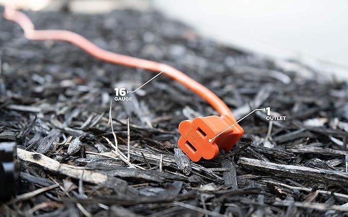 Southwire Woods 50ft Outdoor Extension Cord – Bright Orange, 16/2 Two-Prong – - Image 3