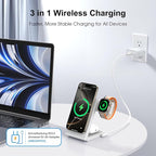 Wireless Charging Station with 20W USB C Adapter, 3 in 1 Magnetic Foldable - Image 4